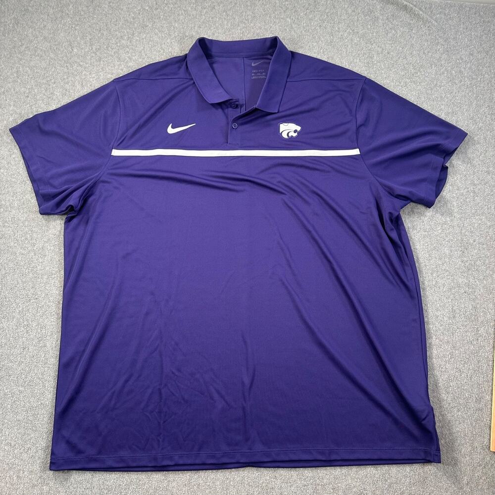 Kansas State Wildcats Nike Dri-Fit Polo Shirt Men's 3XL Purple Short Sleeve